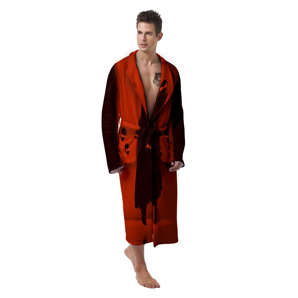 3D Ghost In The Darkness Print Men's Robe-grizzshop