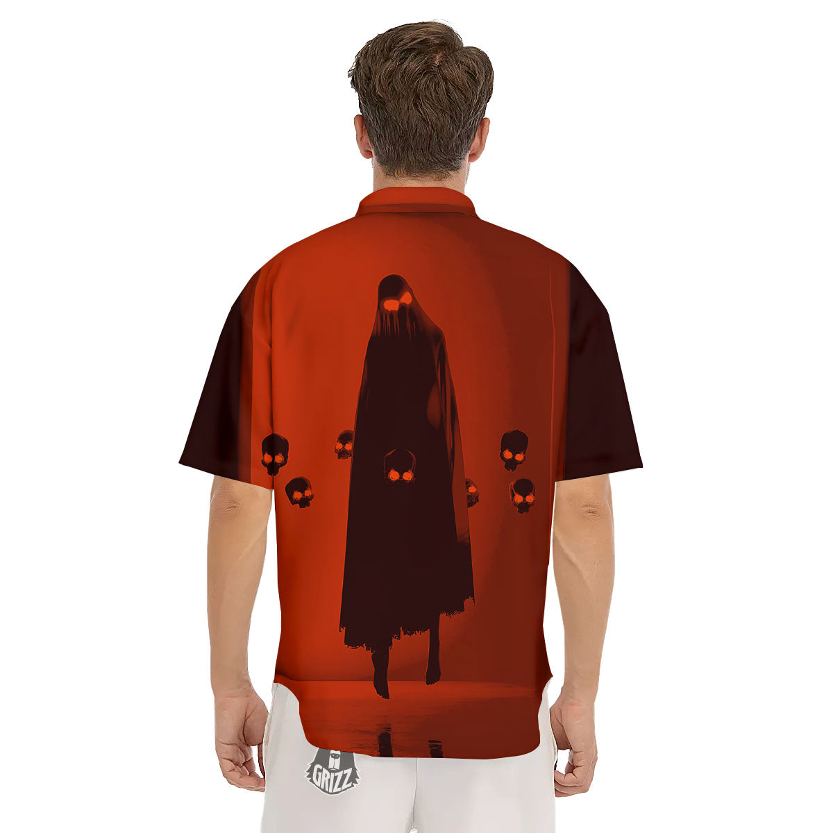 3D Ghost In The Darkness Print Men's Short Sleeve Shirts-grizzshop