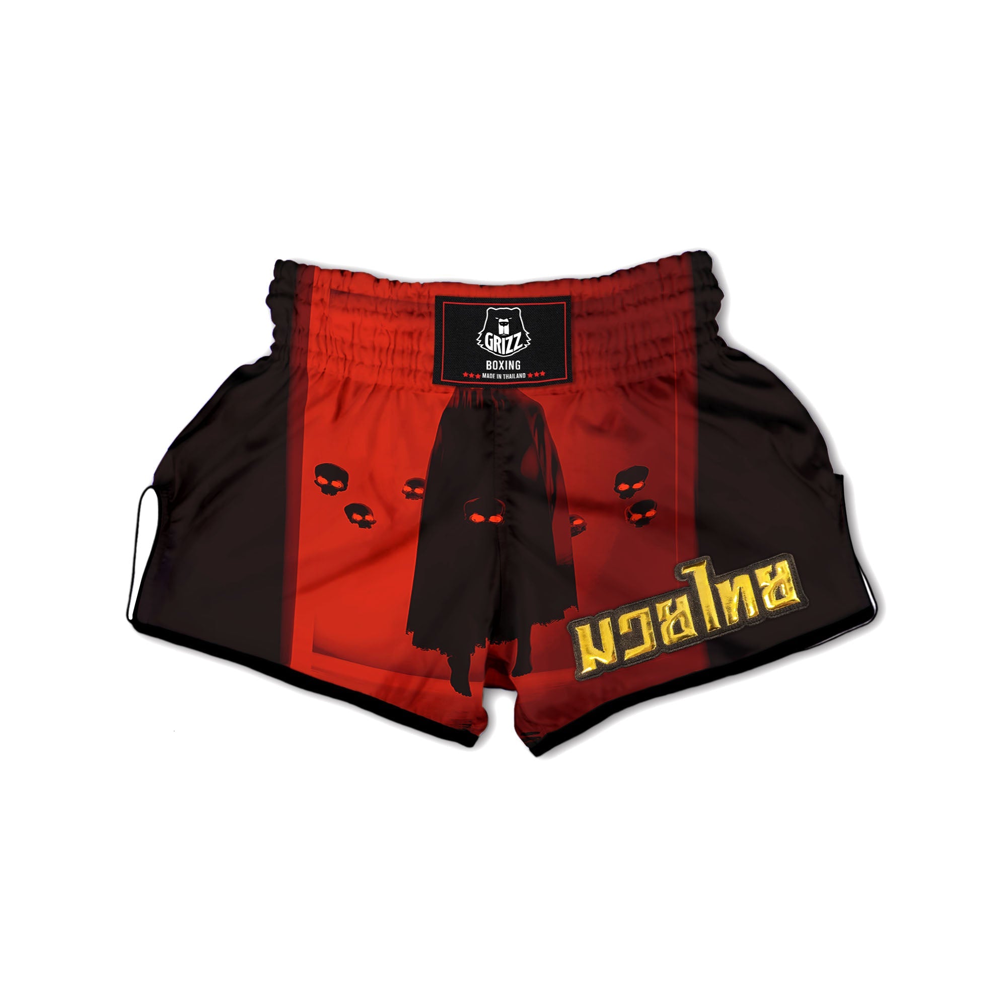 3D Ghost In The Darkness Print Muay Thai Boxing Shorts-grizzshop