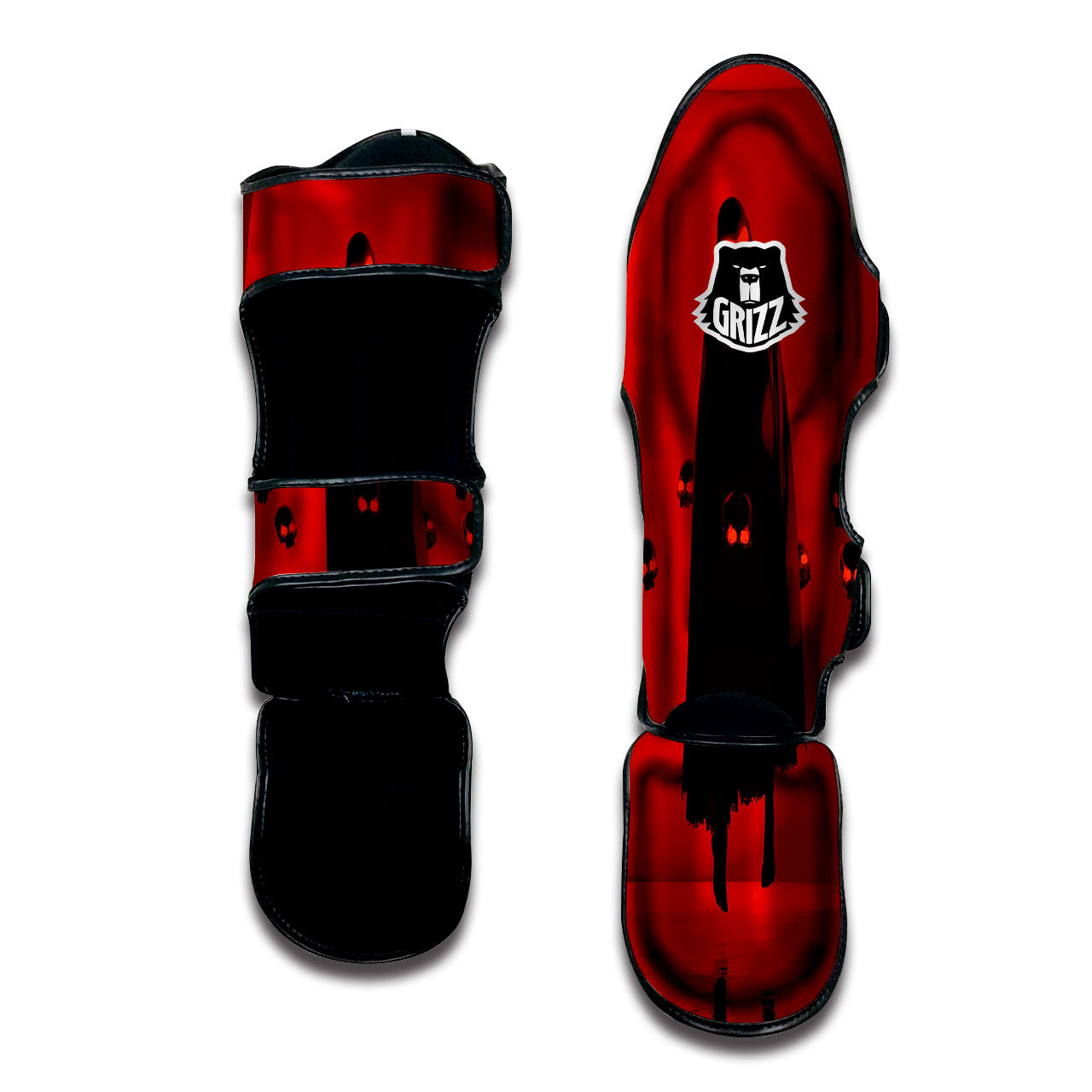 3D Ghost In The Darkness Print Muay Thai Shin Guards-grizzshop