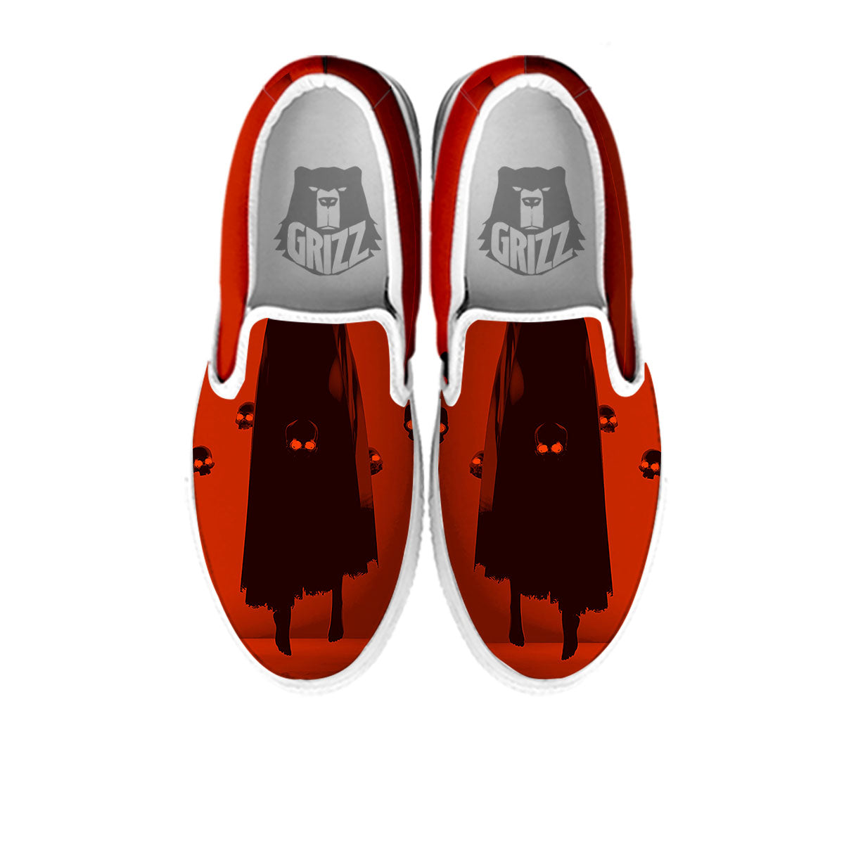 3D Ghost In The Darkness Print White Slip On Shoes-grizzshop