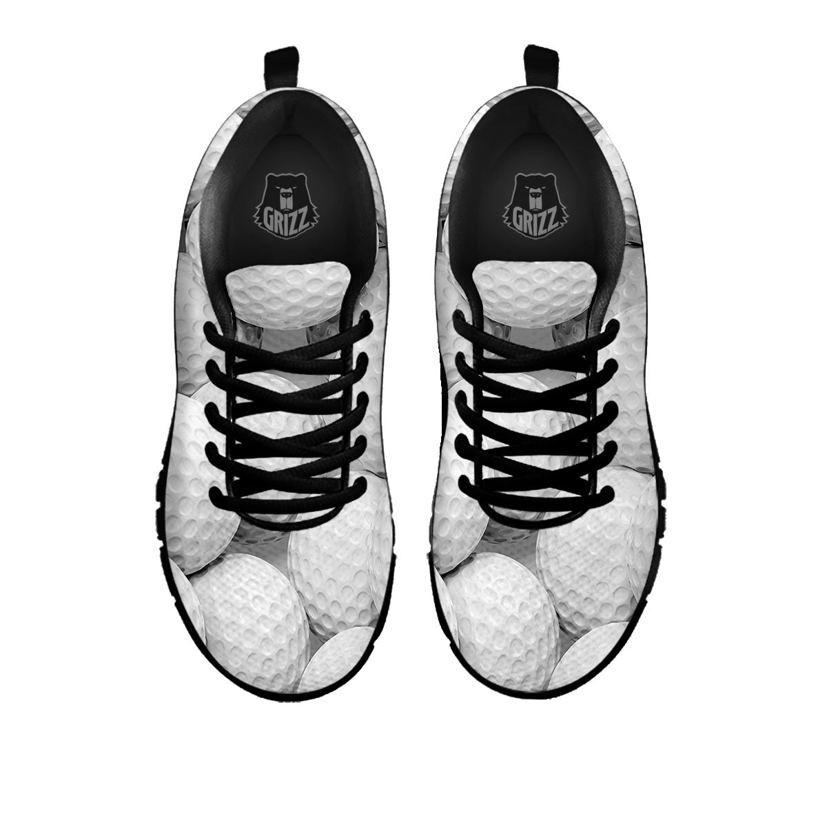 3D Golf Ball Print Black Sneaker-grizzshop