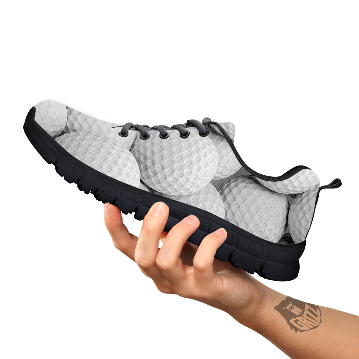 3D Golf Ball Print Black Sneaker-grizzshop
