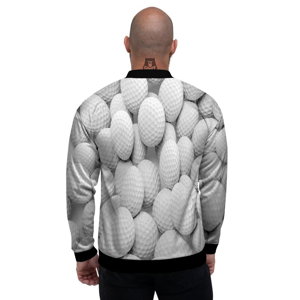 3D Golf Ball Print Men's Bomber Jacket-grizzshop