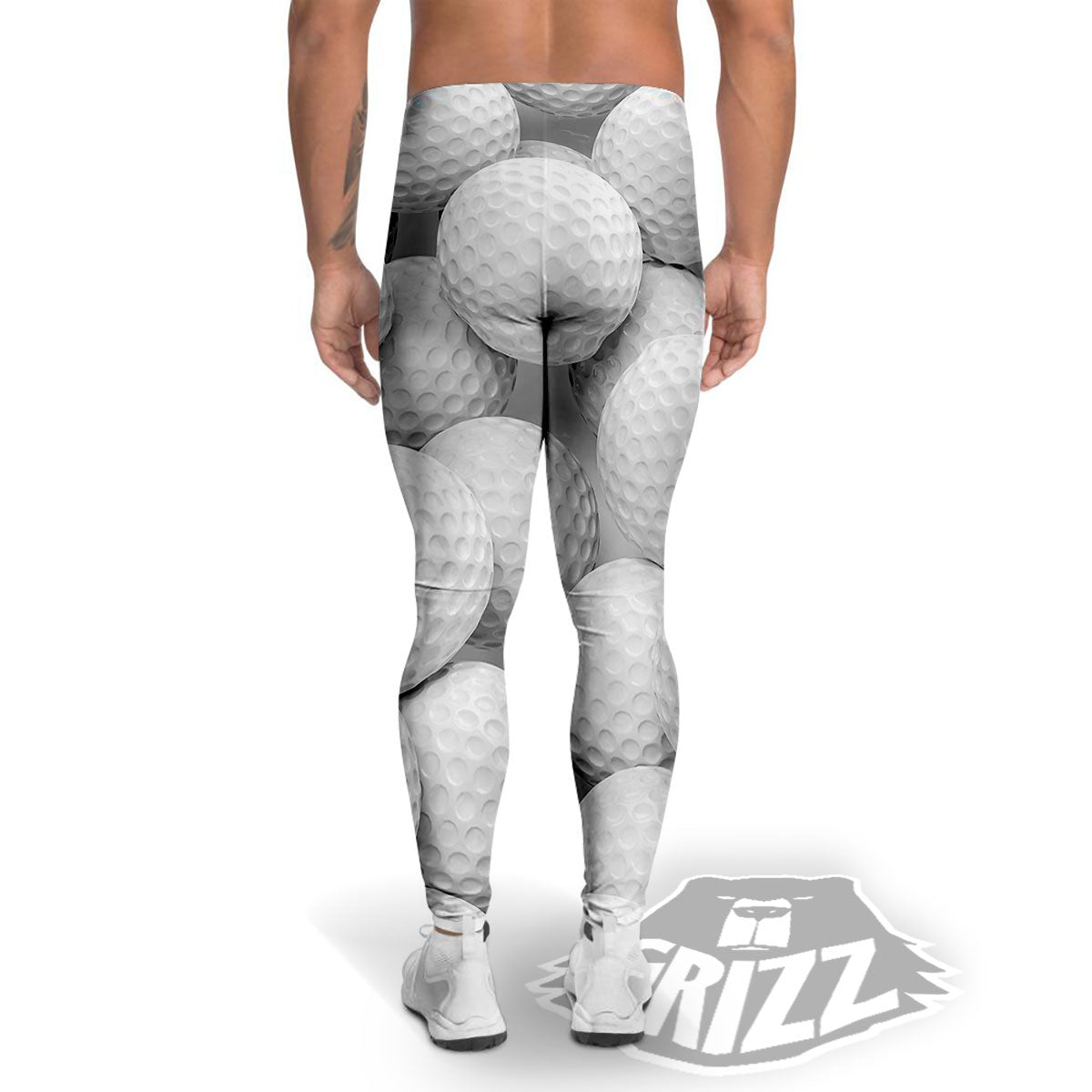 3D Golf Ball Print Men's Leggings-grizzshop