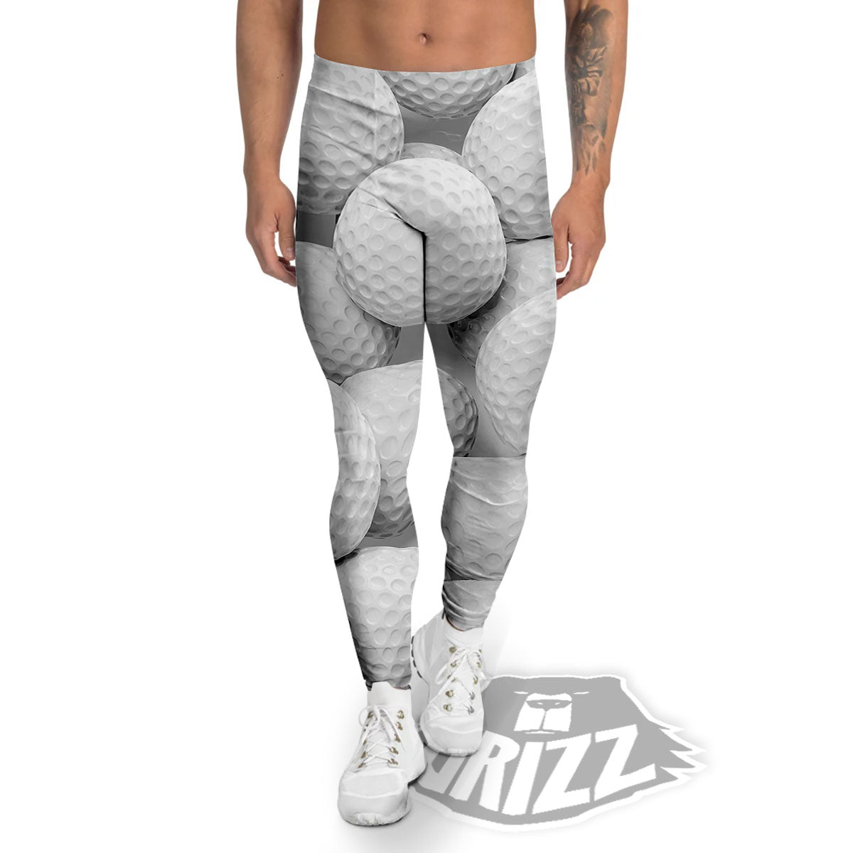 3D Golf Ball Print Men's Leggings-grizzshop
