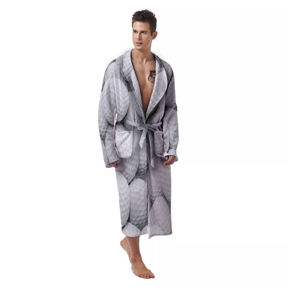 3D Golf Ball Print Men's Robe-grizzshop