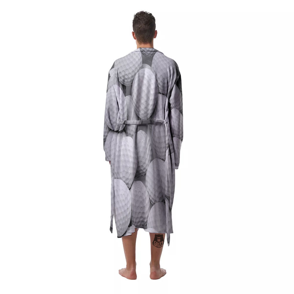 3D Golf Ball Print Men's Robe-grizzshop