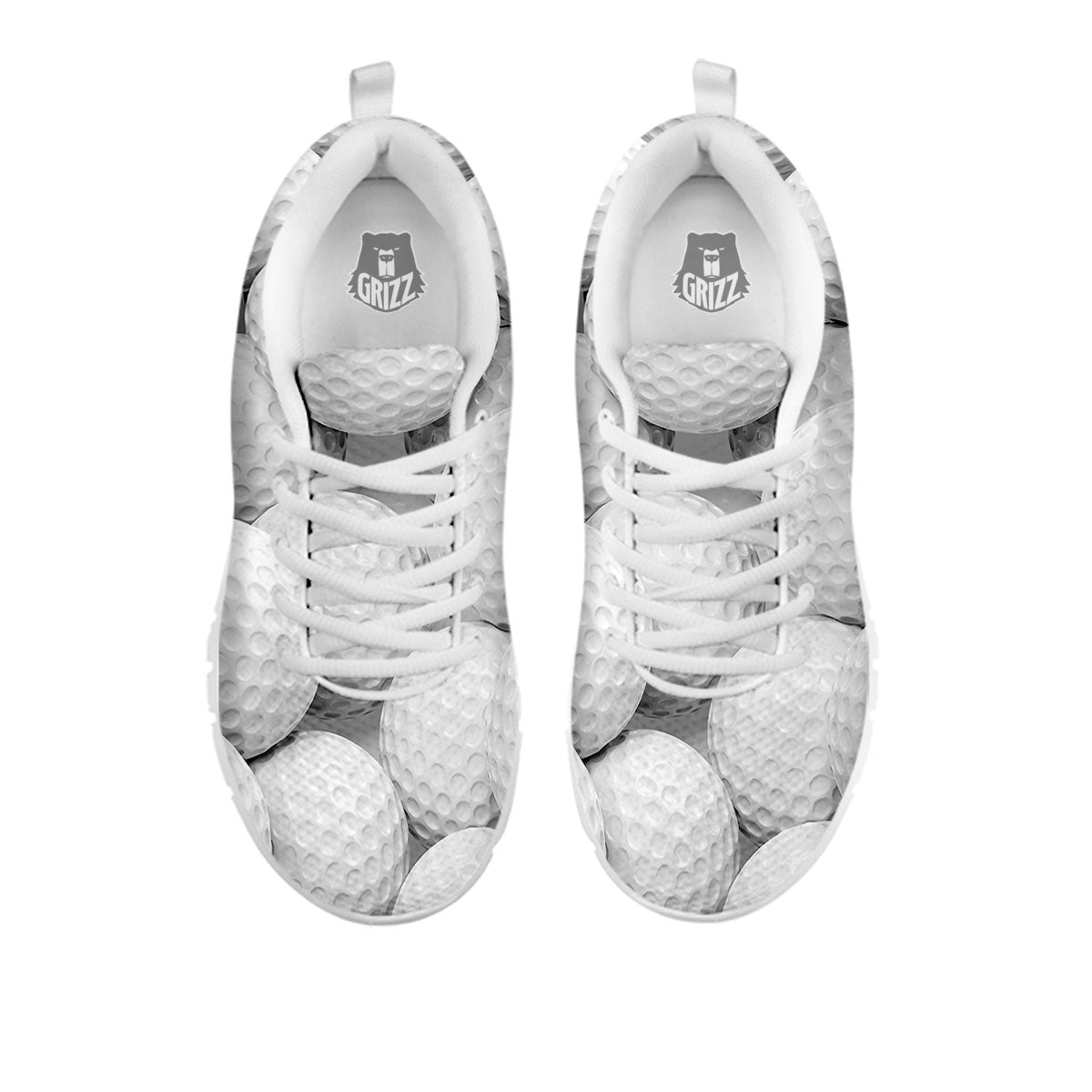 3D Golf Ball Print White Sneaker-grizzshop