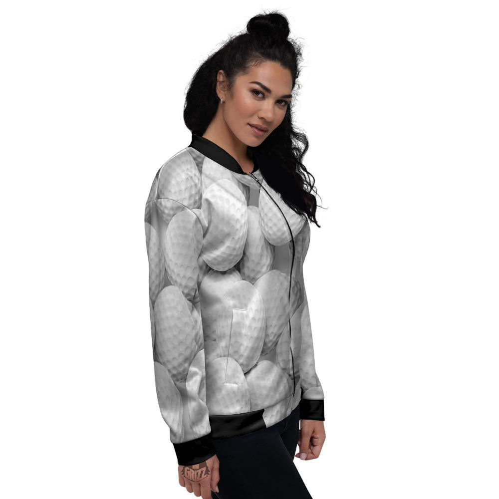 3D Golf Ball Print Women's Bomber Jacket-grizzshop