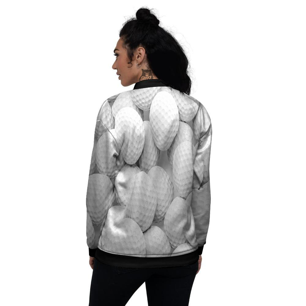 3D Golf Ball Print Women's Bomber Jacket-grizzshop