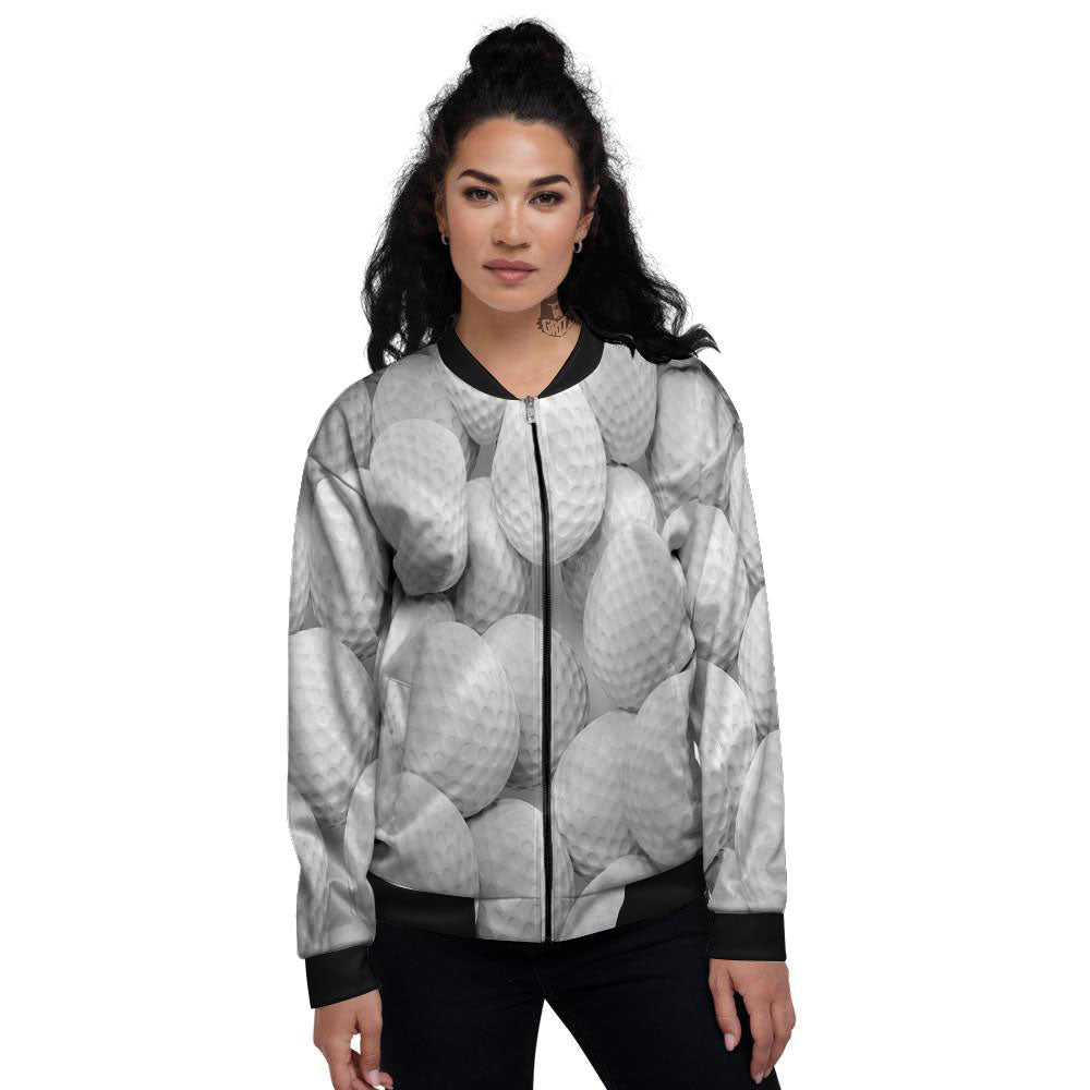 3D Golf Ball Print Women's Bomber Jacket-grizzshop