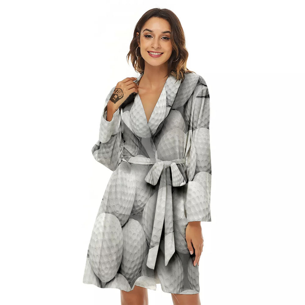 3D Golf Ball Print Women's Robe-grizzshop