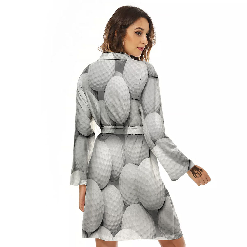3D Golf Ball Print Women's Robe-grizzshop