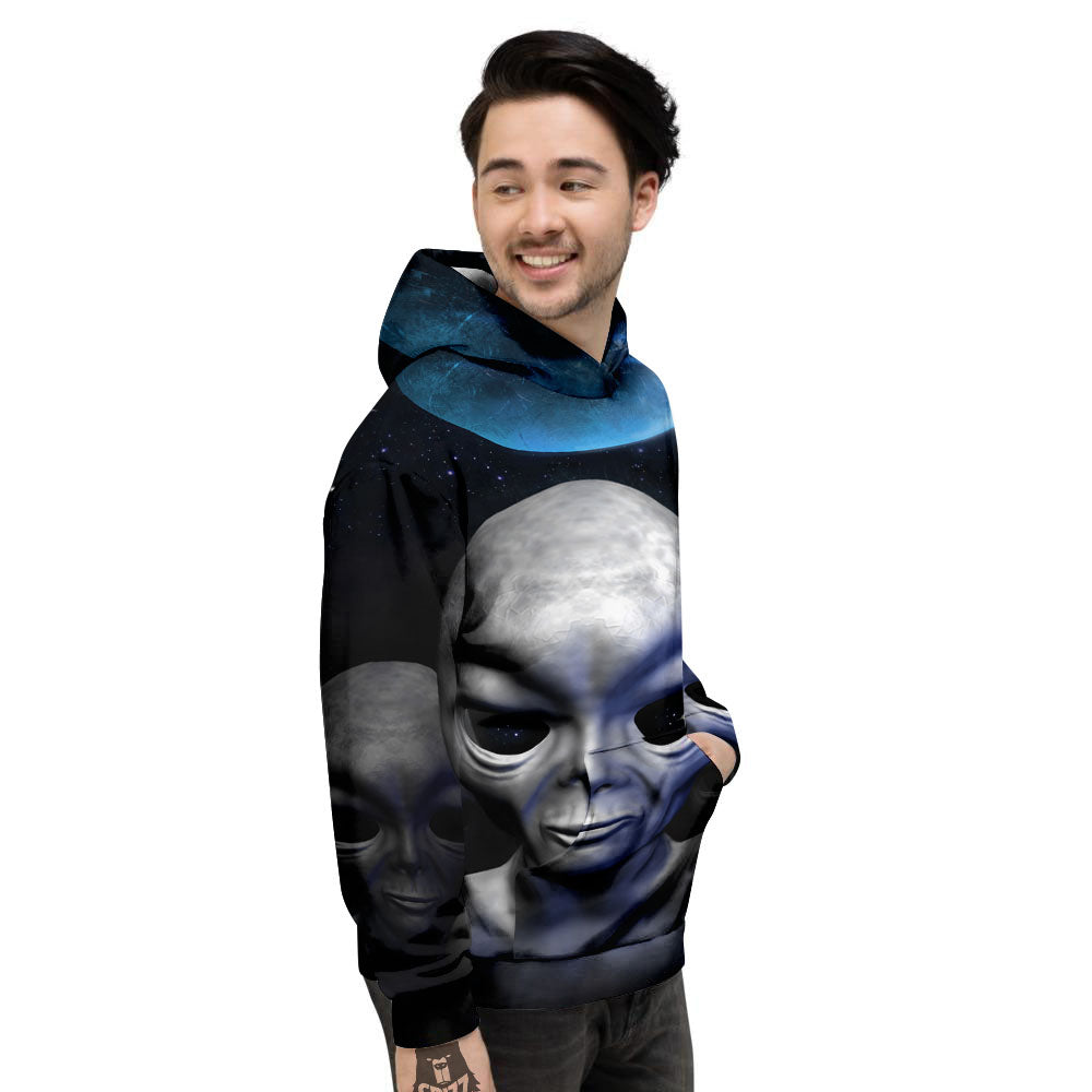 3D Grey Alien Print Men's Hoodie-grizzshop