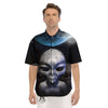 3D Grey Alien Print Men's Short Sleeve Shirts-grizzshop