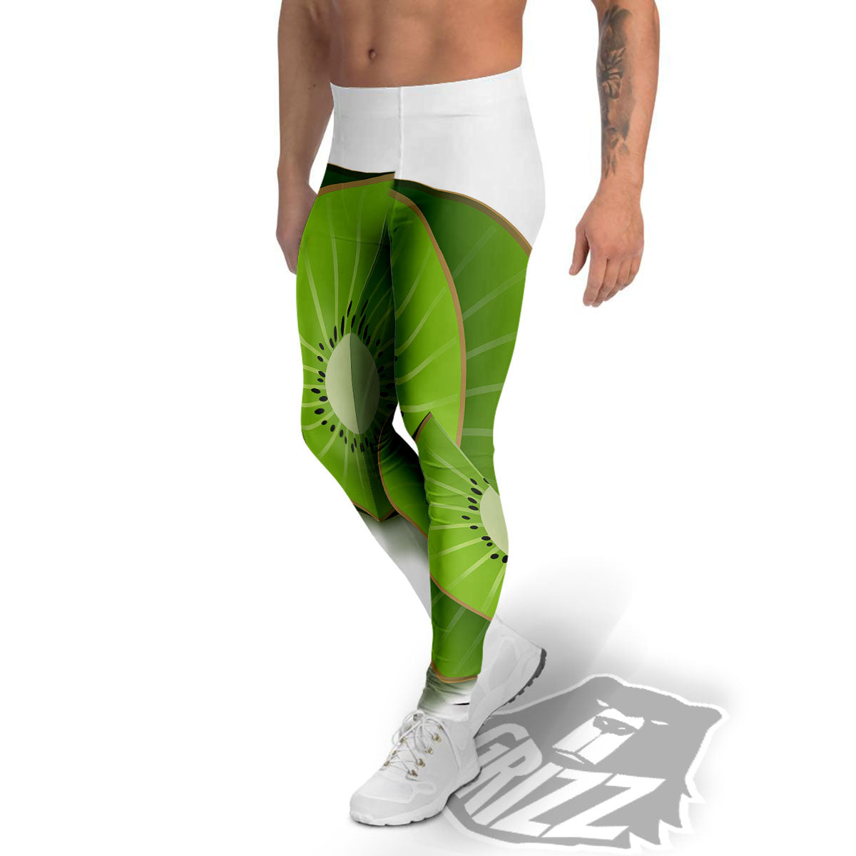 3D Kiwi Print Men's Leggings-grizzshop