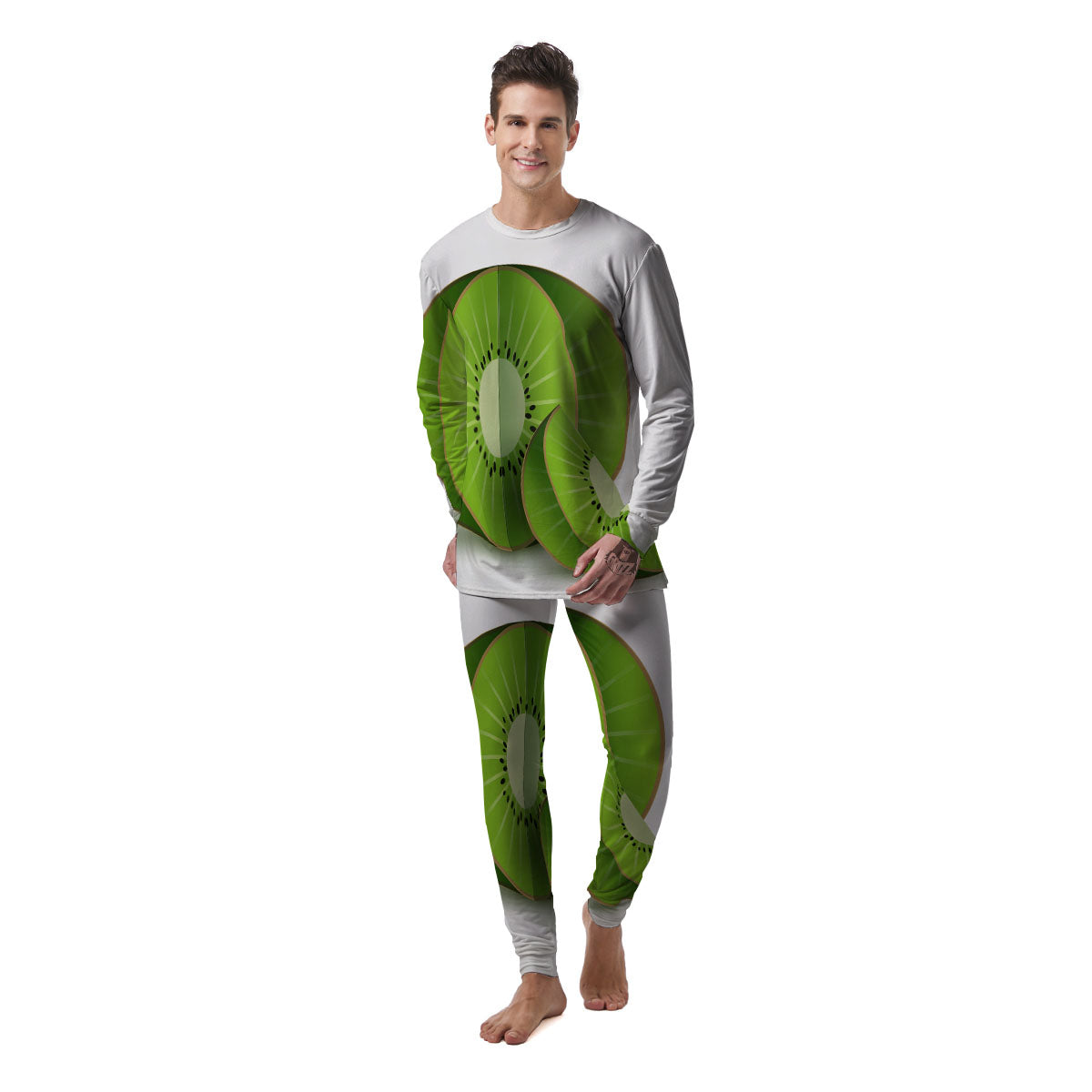 3D Kiwi Print Men's Pajamas-grizzshop