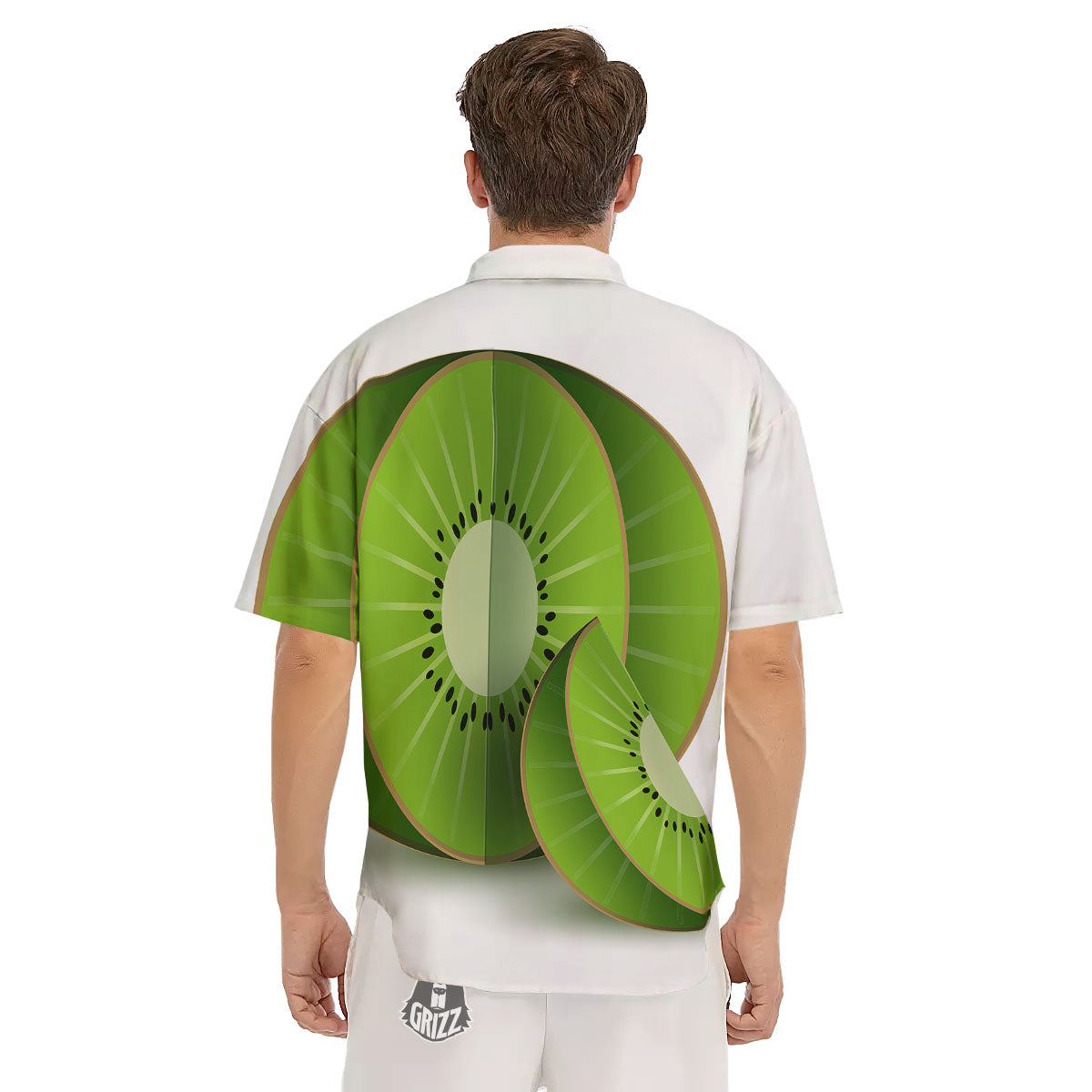 3D Kiwi Print Men's Short Sleeve Shirts-grizzshop