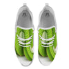 3D Kiwi Print White Athletic Shoes-grizzshop