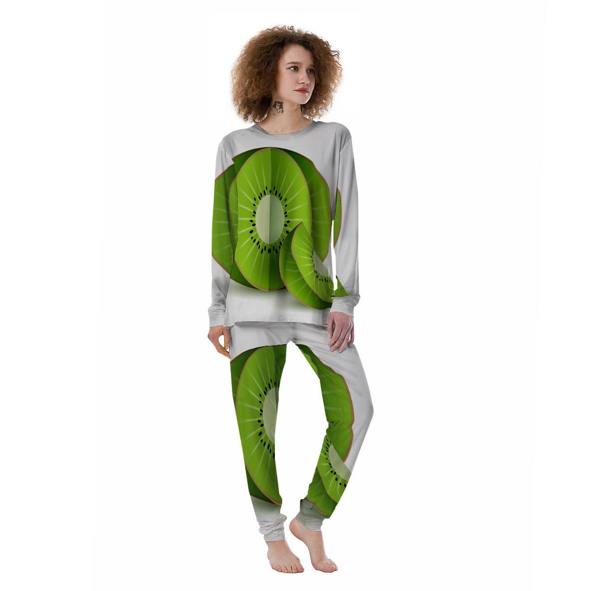 3D Kiwi Print Women's Pajamas-grizzshop