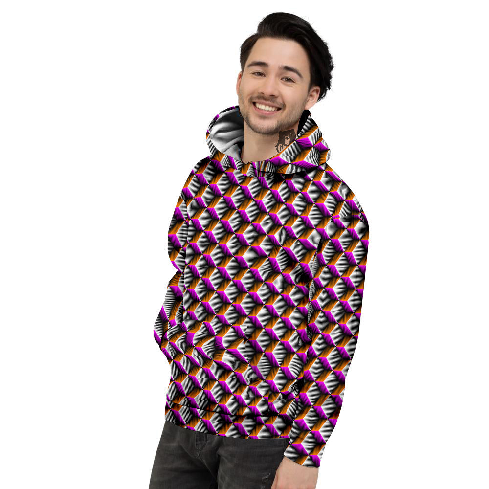 3D Rhombus Print Pattern Men's Hoodie-grizzshop