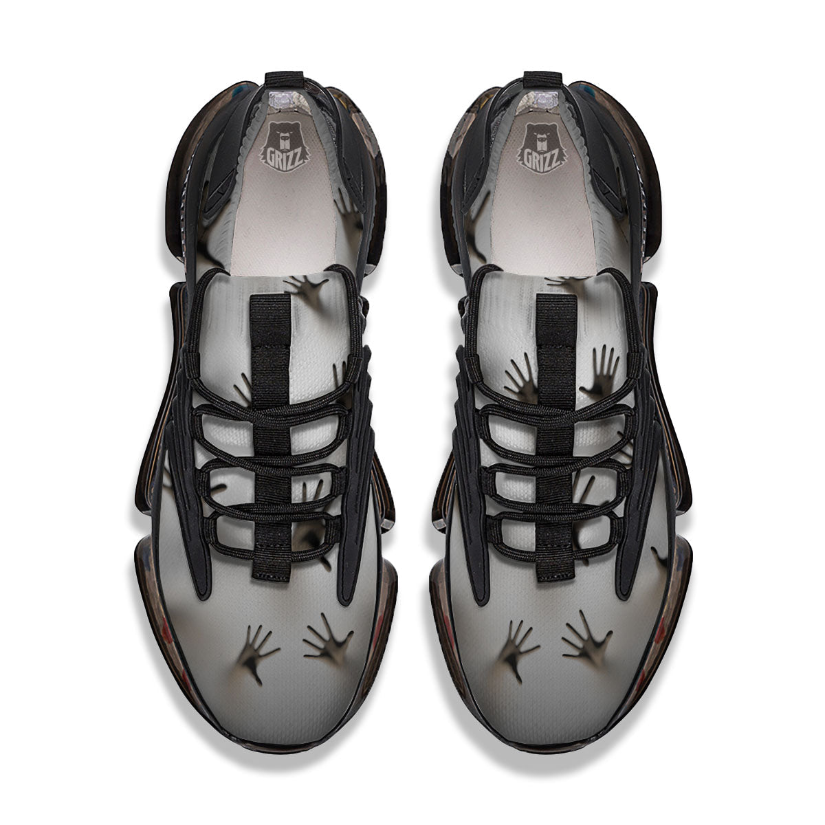 3D Scary Ghost Print Black Gym Shoes-grizzshop
