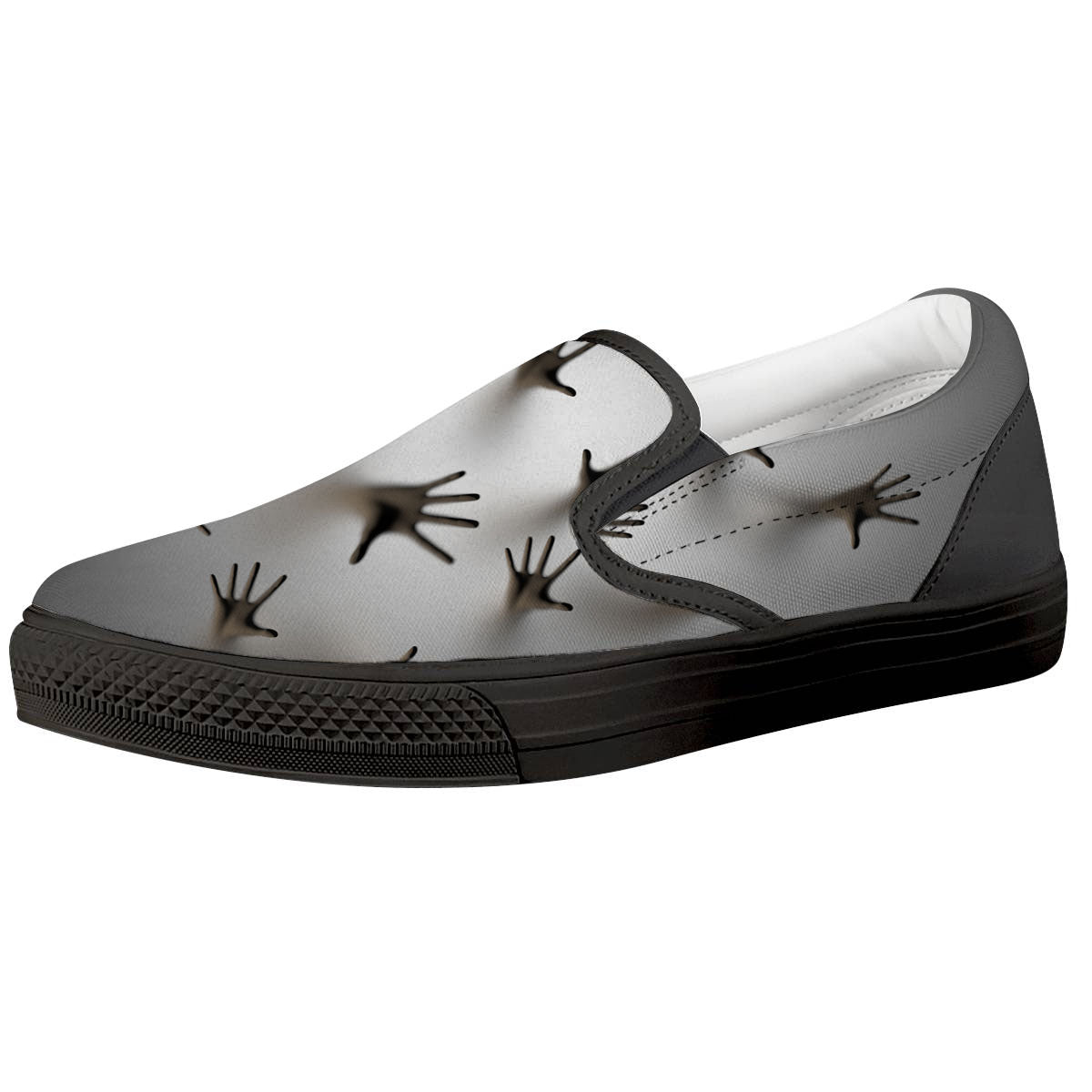 3D Scary Ghost Print Black Slip On Shoes-grizzshop