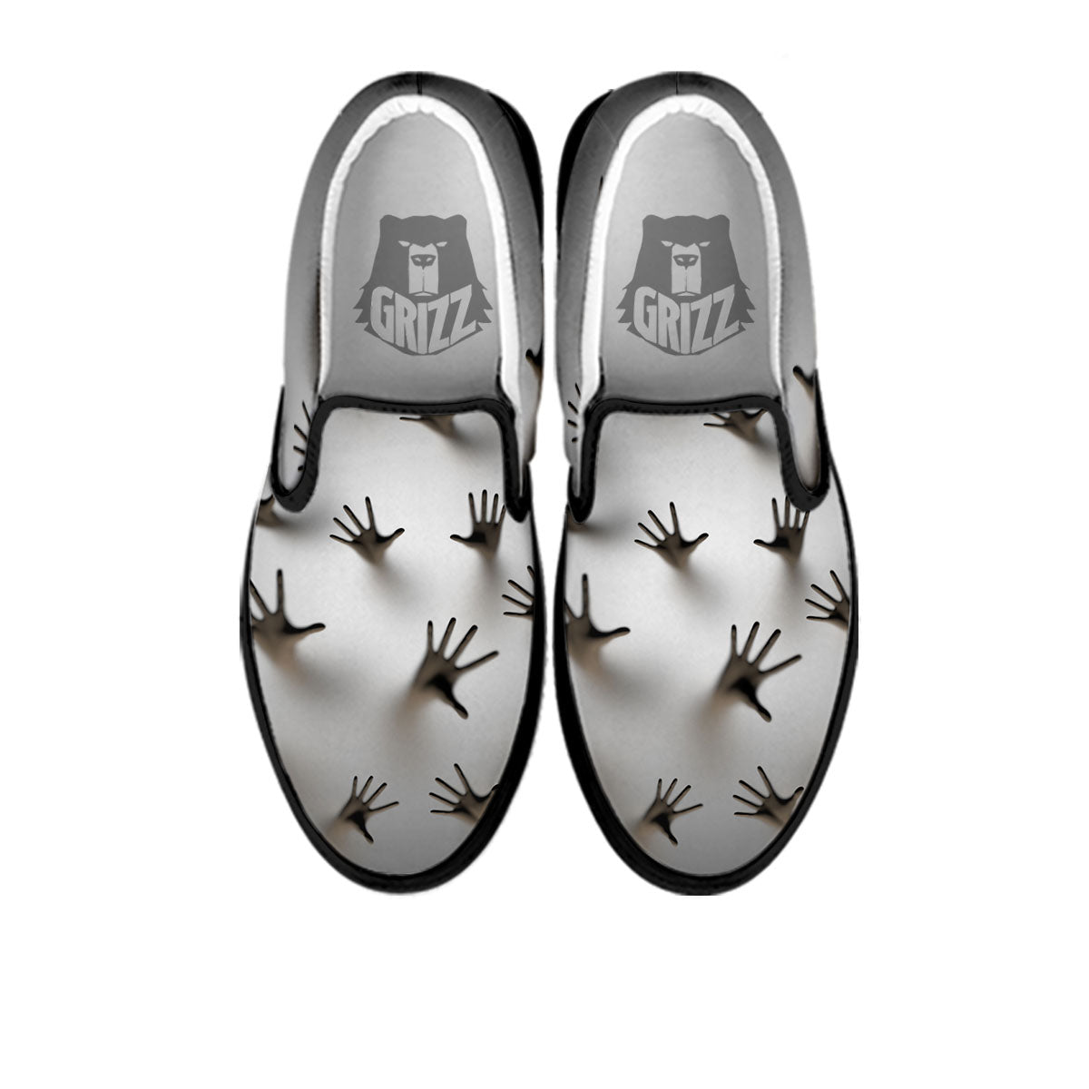 3D Scary Ghost Print Black Slip On Shoes-grizzshop