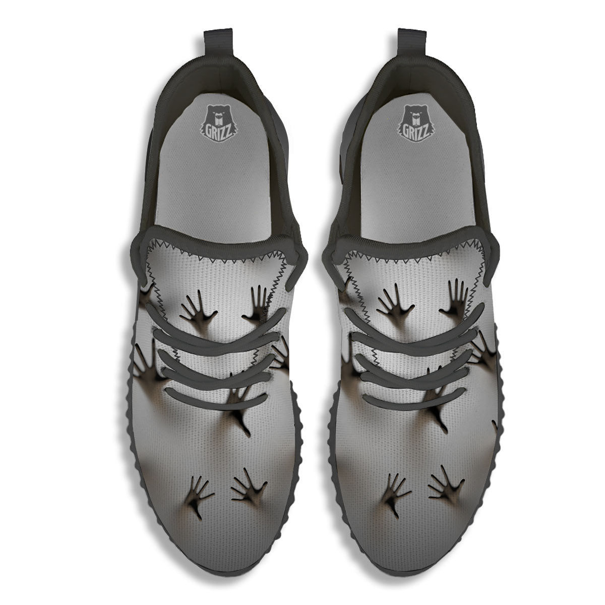 3D Scary Ghost Print Black Walking Shoes-grizzshop