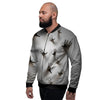 3D Scary Ghost Print Men's Bomber Jacket-grizzshop