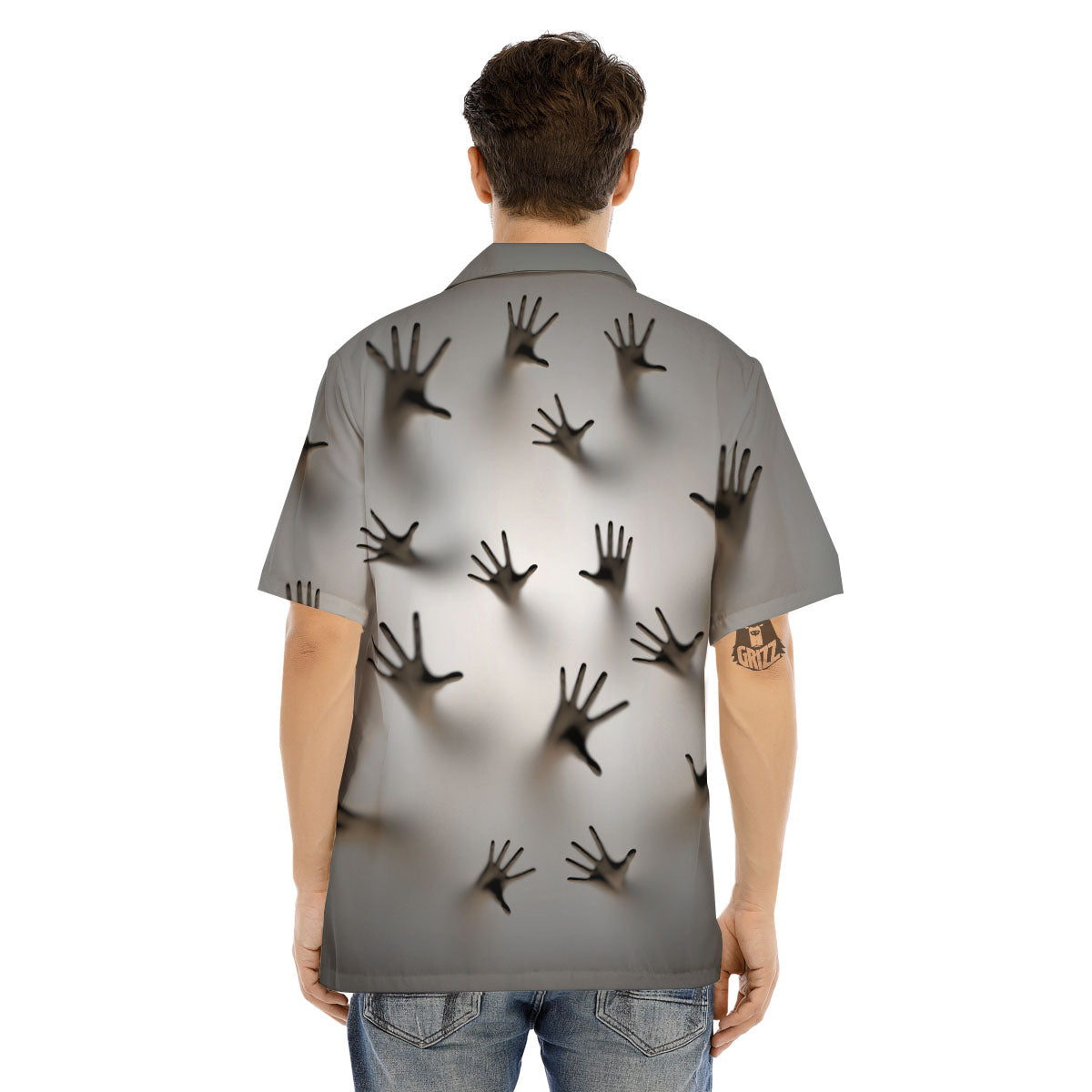 3D Scary Ghost Print Men's Hawaiian Shirt-grizzshop