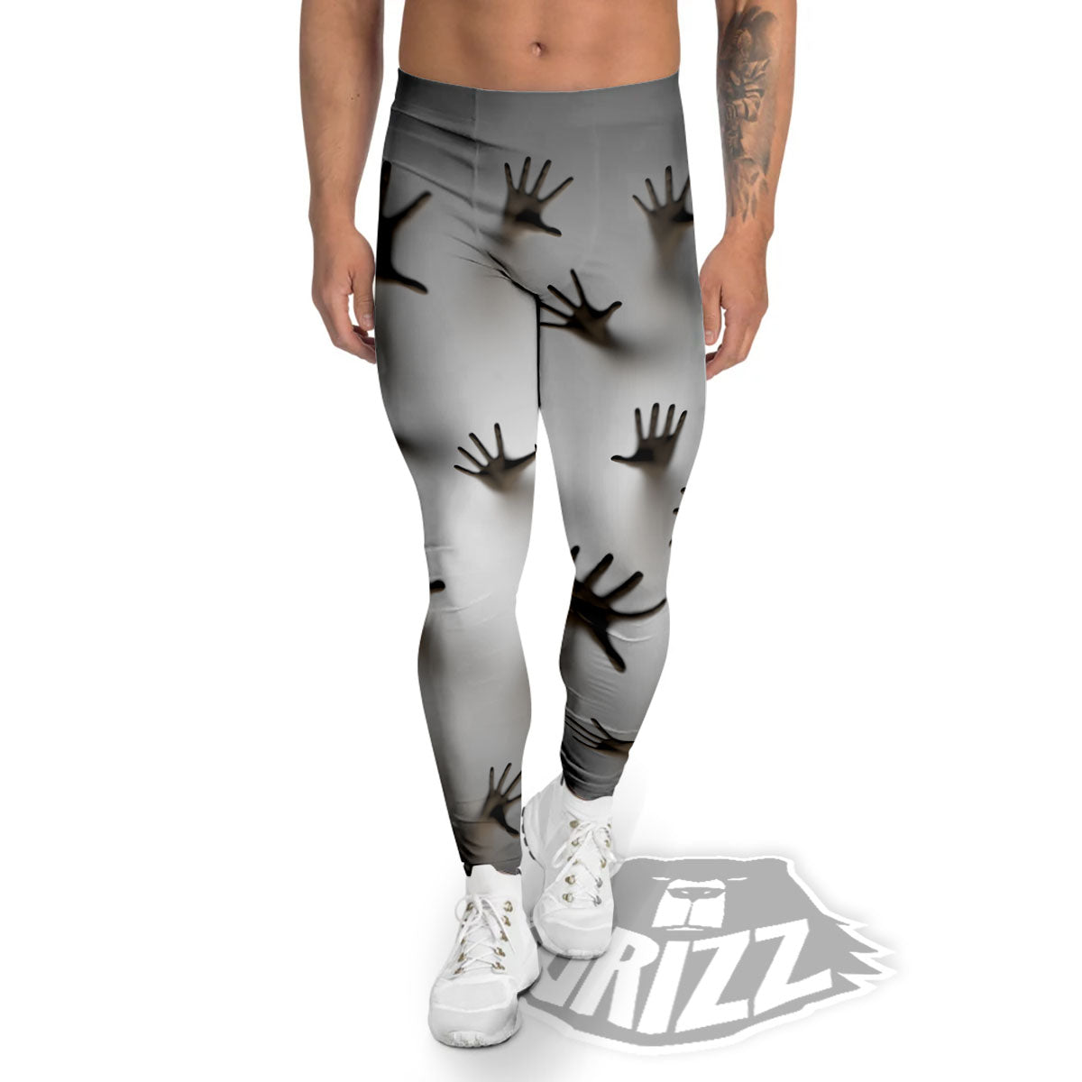 3D Scary Ghost Print Men's Leggings-grizzshop