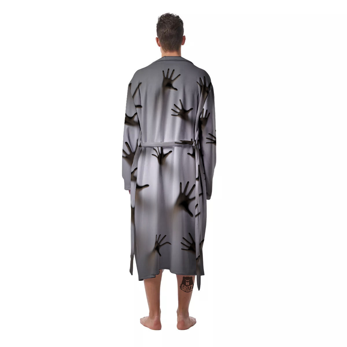 3D Scary Ghost Print Men's Robe-grizzshop