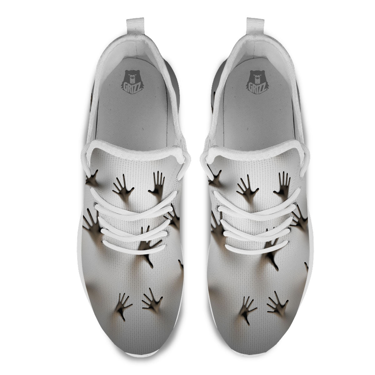 3D Scary Ghost Print White Athletic Shoes-grizzshop