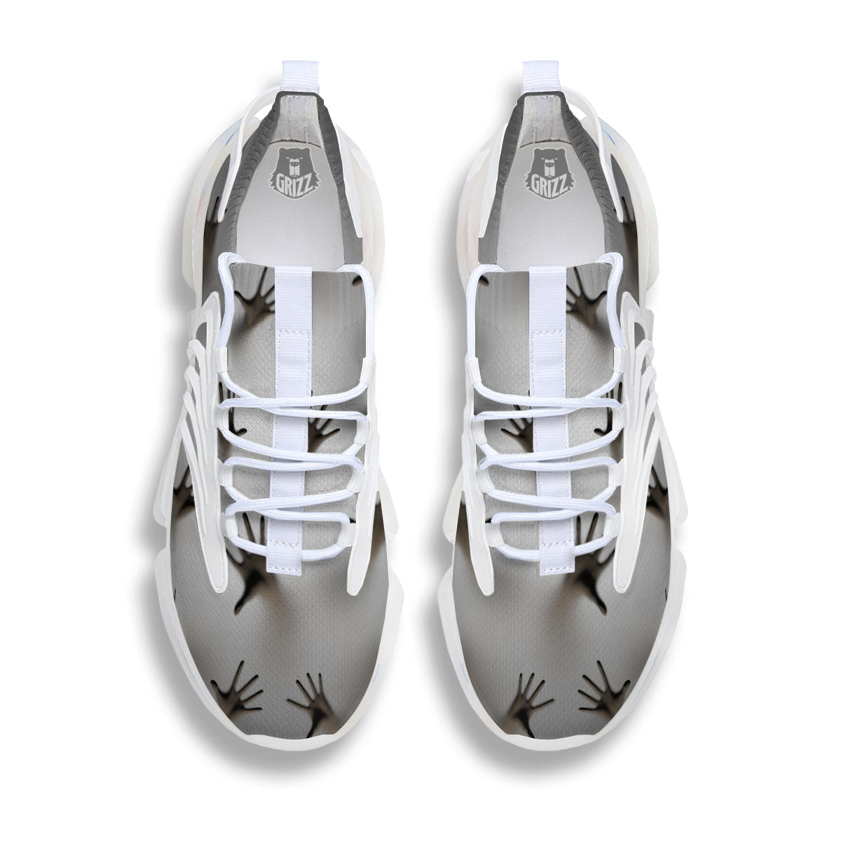 3D Scary Ghost Print White Gym Shoes-grizzshop