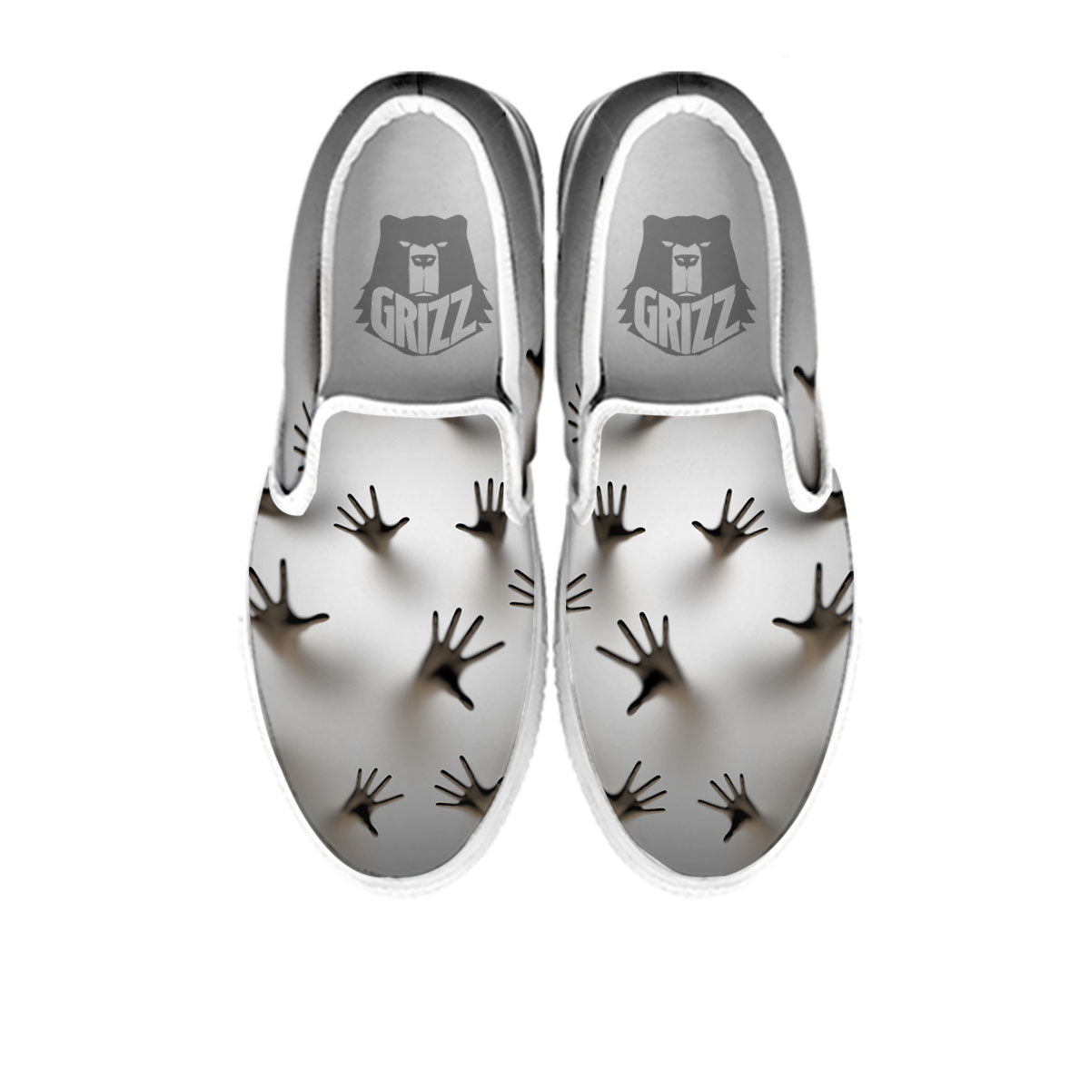 3D Scary Ghost Print White Slip On Shoes-grizzshop