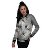 3D Scary Ghost Print Women's Bomber Jacket-grizzshop