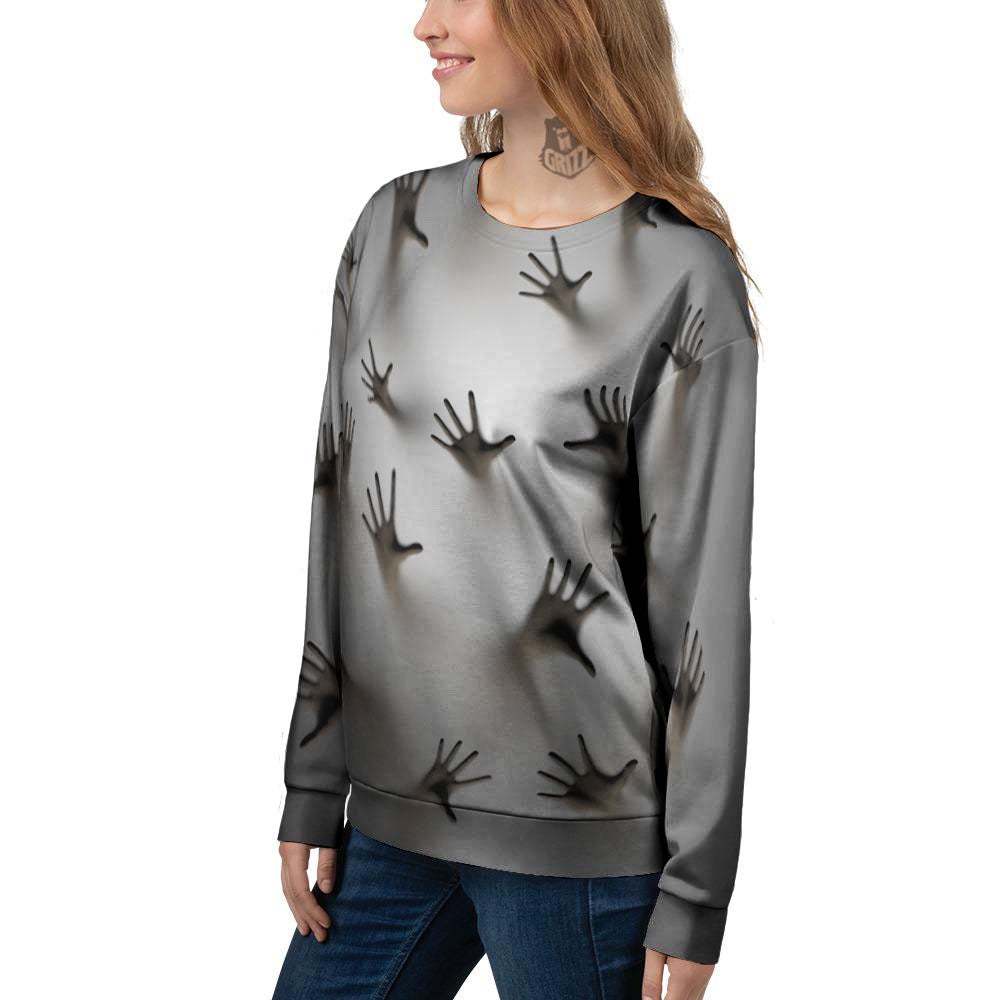 3D Scary Ghost Print Women's Sweatshirt-grizzshop