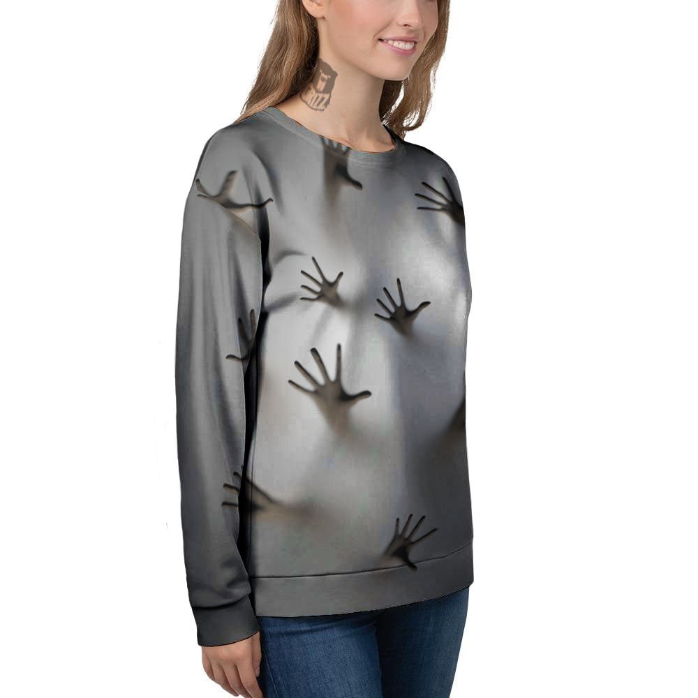 3D Scary Ghost Print Women's Sweatshirt-grizzshop