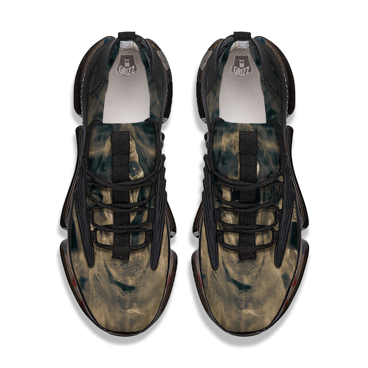 3D Screaming Ghost Horror Print Black Gym Shoes-grizzshop