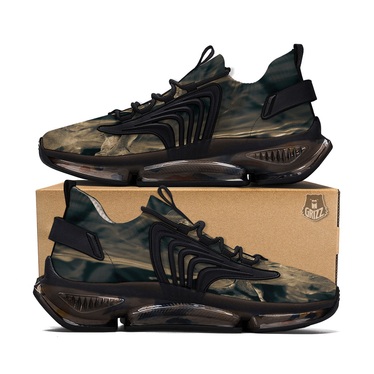 3D Screaming Ghost Horror Print Black Gym Shoes-grizzshop