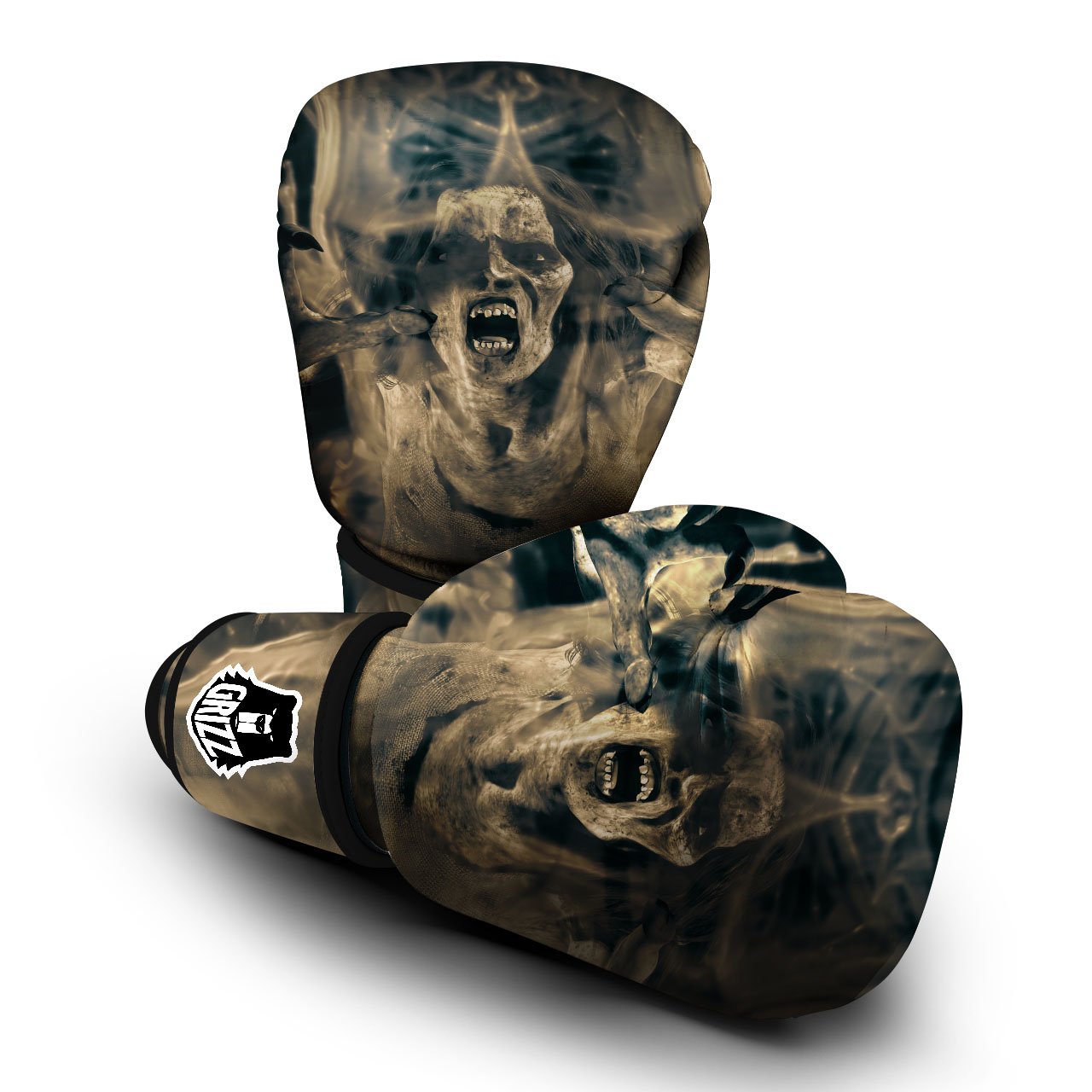 3D Screaming Ghost Horror Print Boxing Gloves-grizzshop
