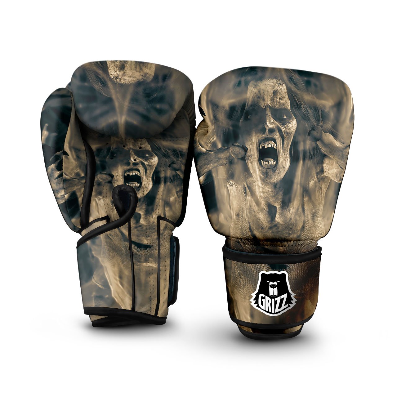 3D Screaming Ghost Horror Print Boxing Gloves-grizzshop