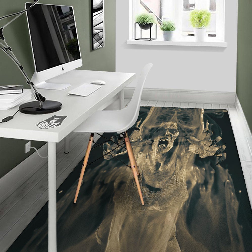 3D Screaming Ghost Horror Print Floor Mat-grizzshop