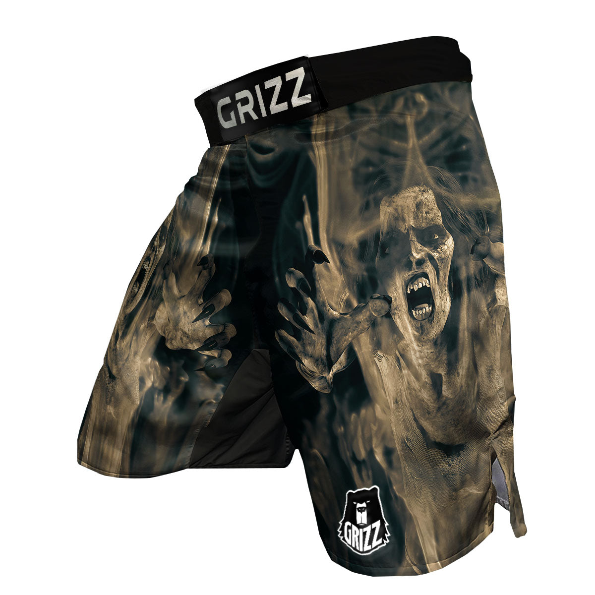 3D Screaming Ghost Horror Print MMA Shorts-grizzshop