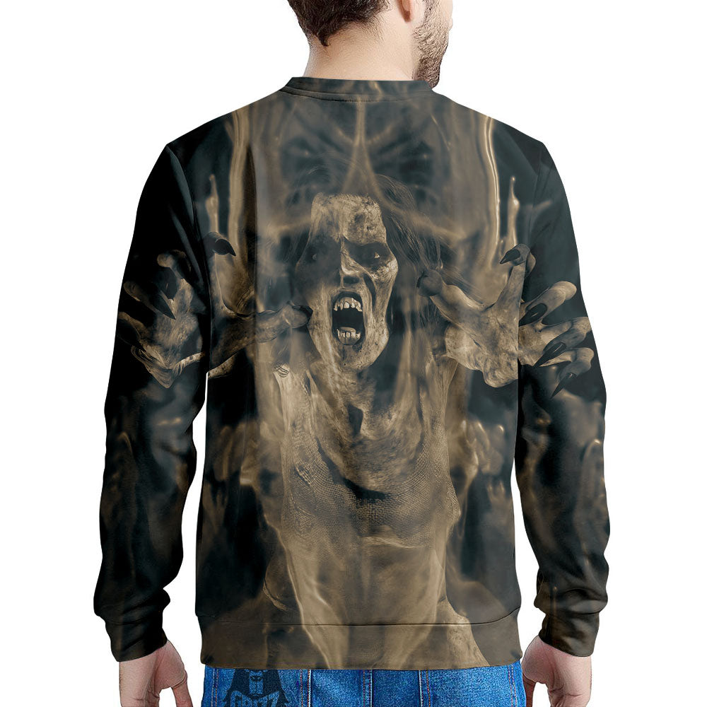 3D Screaming Ghost Horror Print Men's Sweatshirt-grizzshop