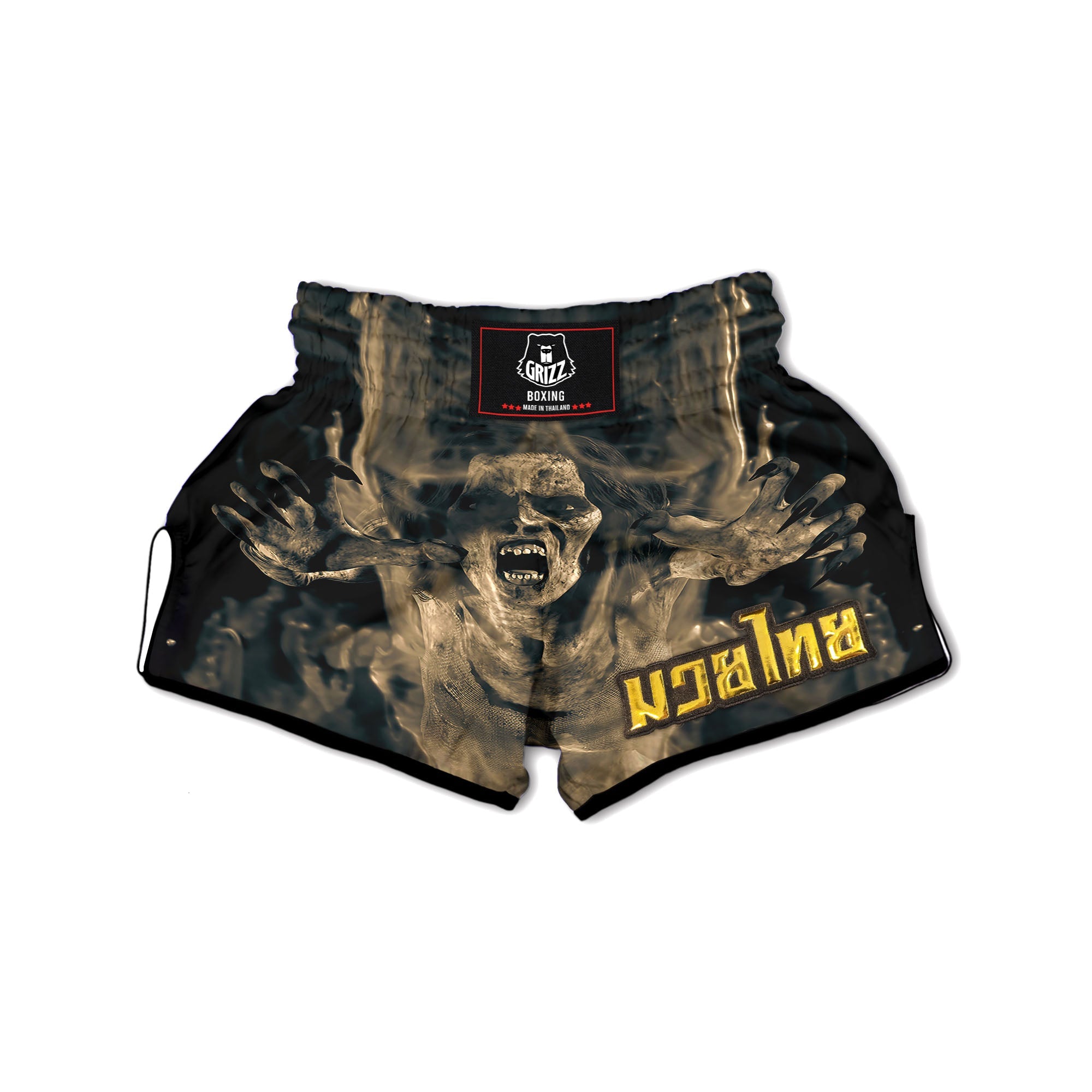3D Screaming Ghost Horror Print Muay Thai Boxing Shorts-grizzshop