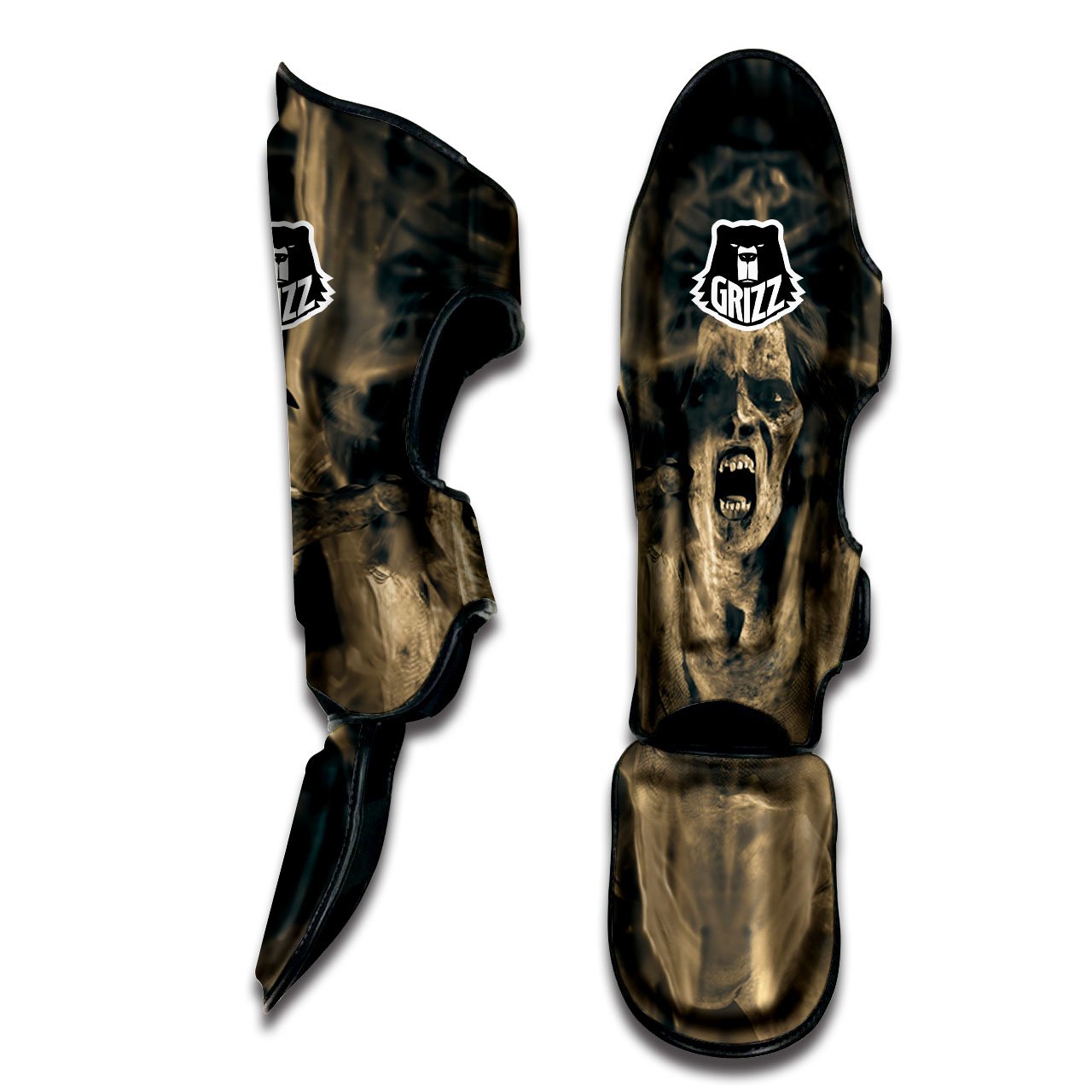 3D Screaming Ghost Horror Print Muay Thai Shin Guards-grizzshop