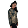 3D Screaming Ghost Horror Print Women's Bomber Jacket-grizzshop